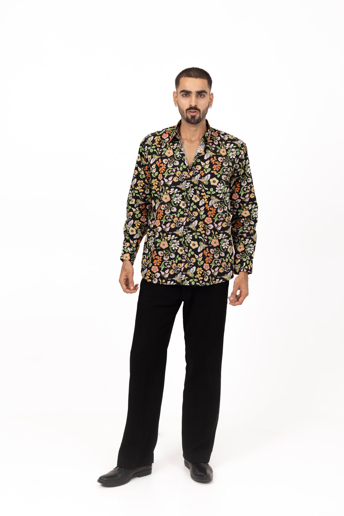 Neon Bouquet Printed Shirt in Cotton