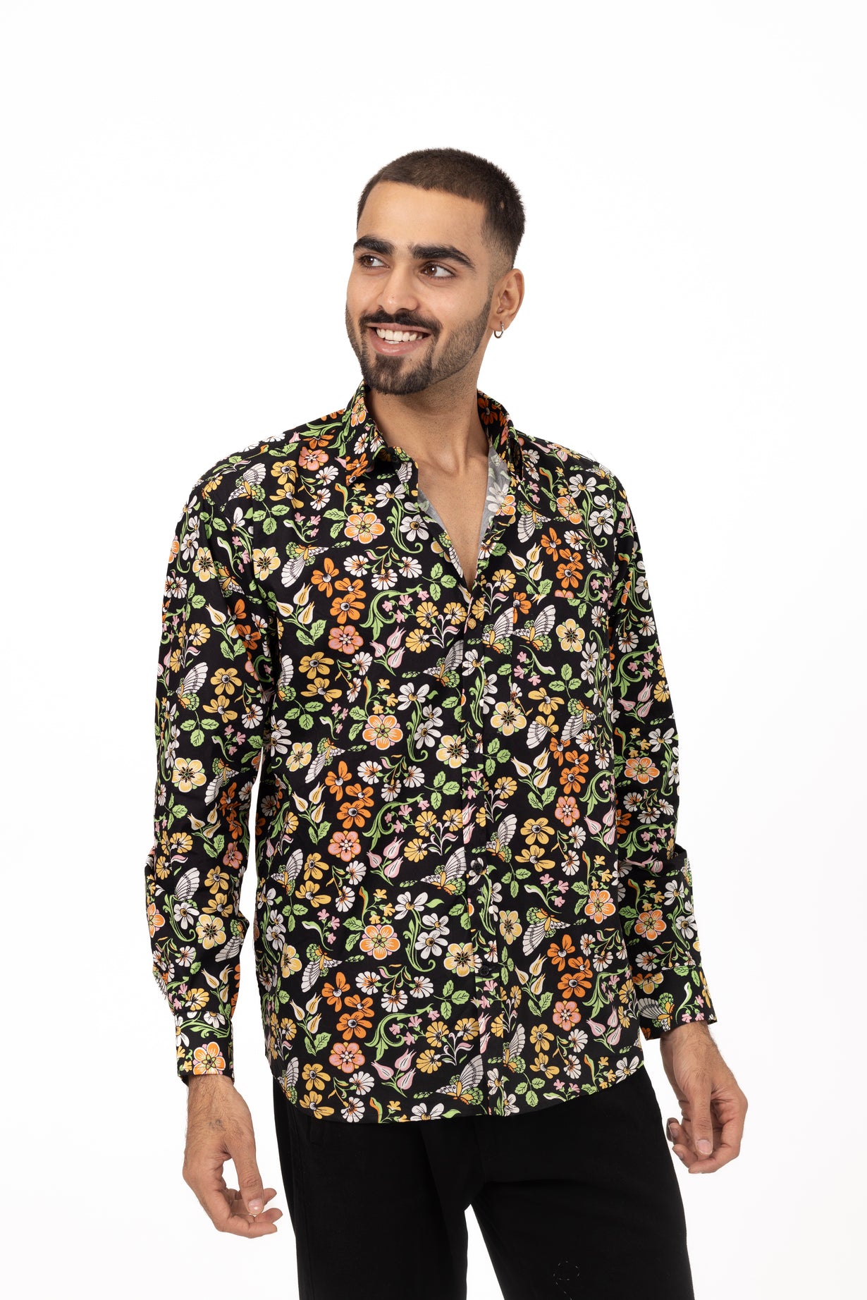 Neon Bouquet Printed Shirt in Cotton