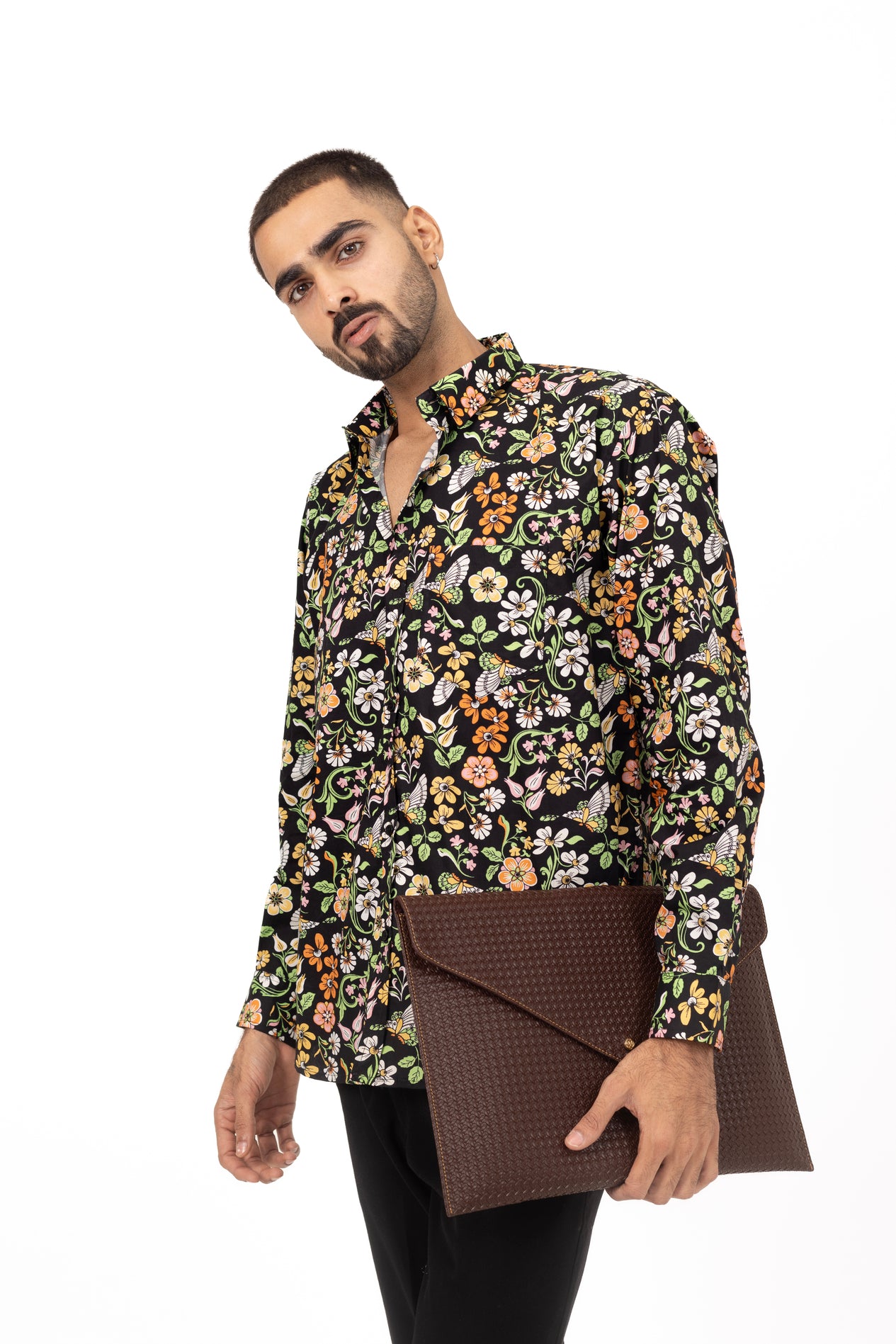 Neon Bouquet Printed Shirt in Cotton