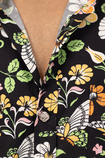 Neon Bouquet Printed Shirt in Cotton