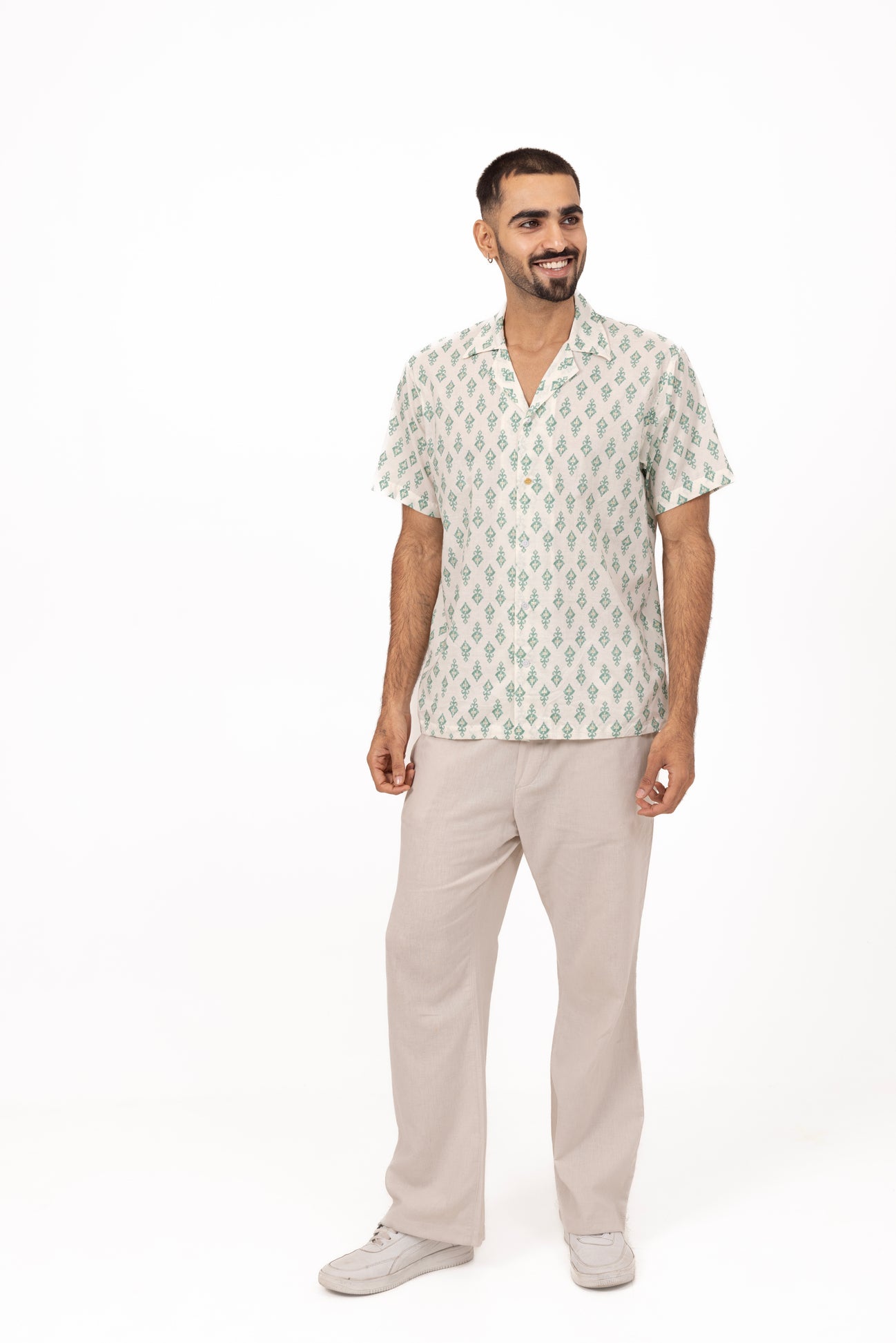 Gold Kunai Embellished Shirt in Cotton