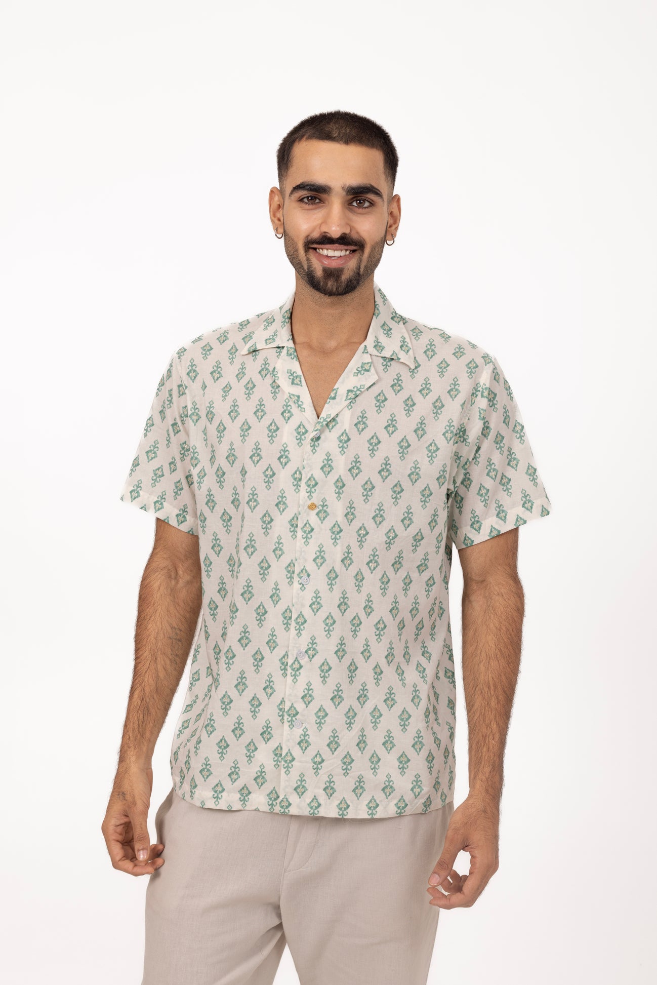 Gold Kunai Embellished Shirt in Cotton