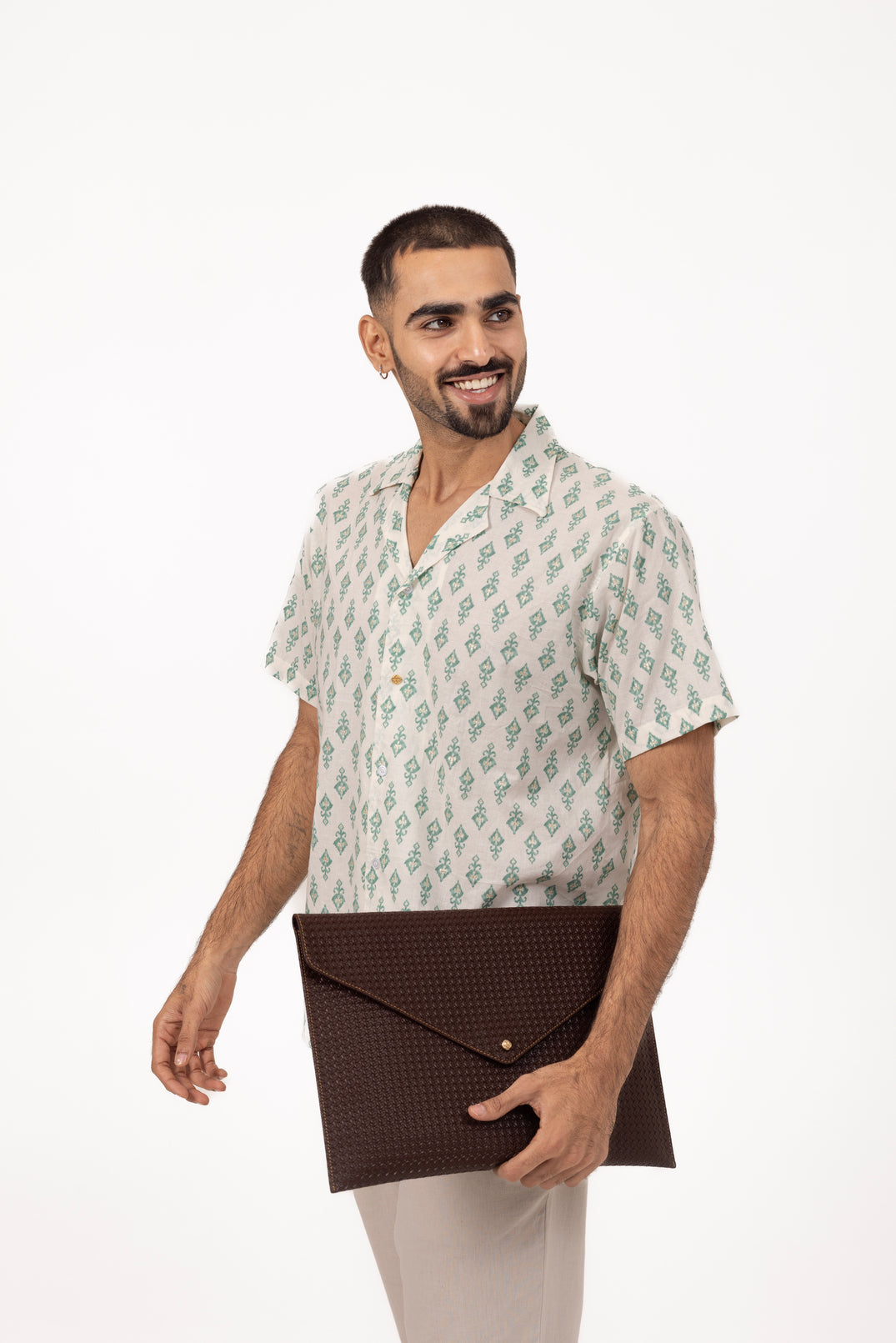 Gold Kunai Embellished Shirt in Cotton