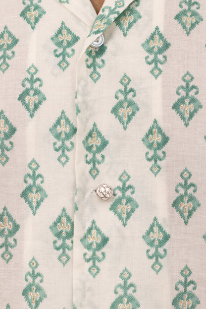 Gold Kunai Embellished Shirt in Cotton