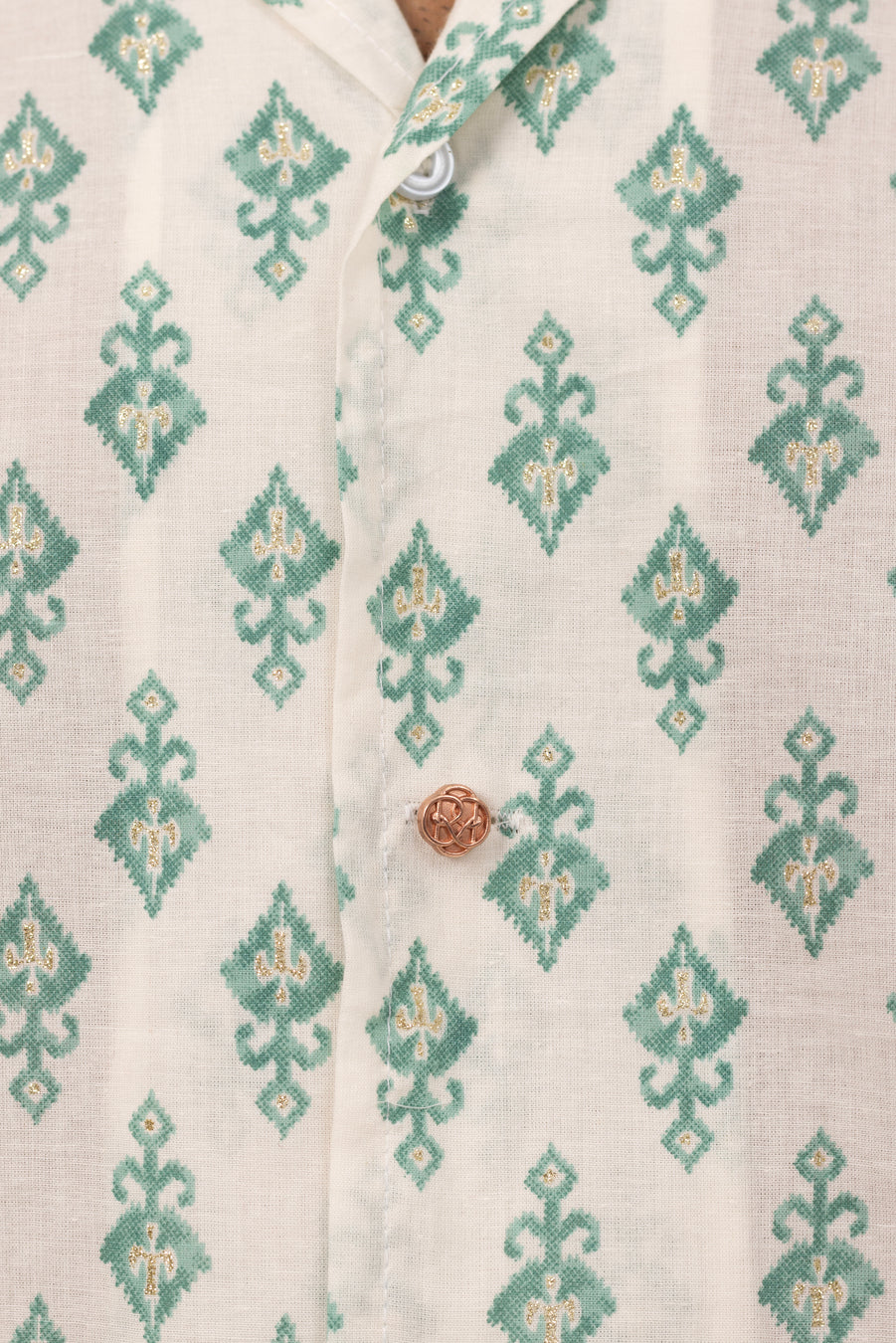 Gold Kunai Embellished Shirt in Cotton