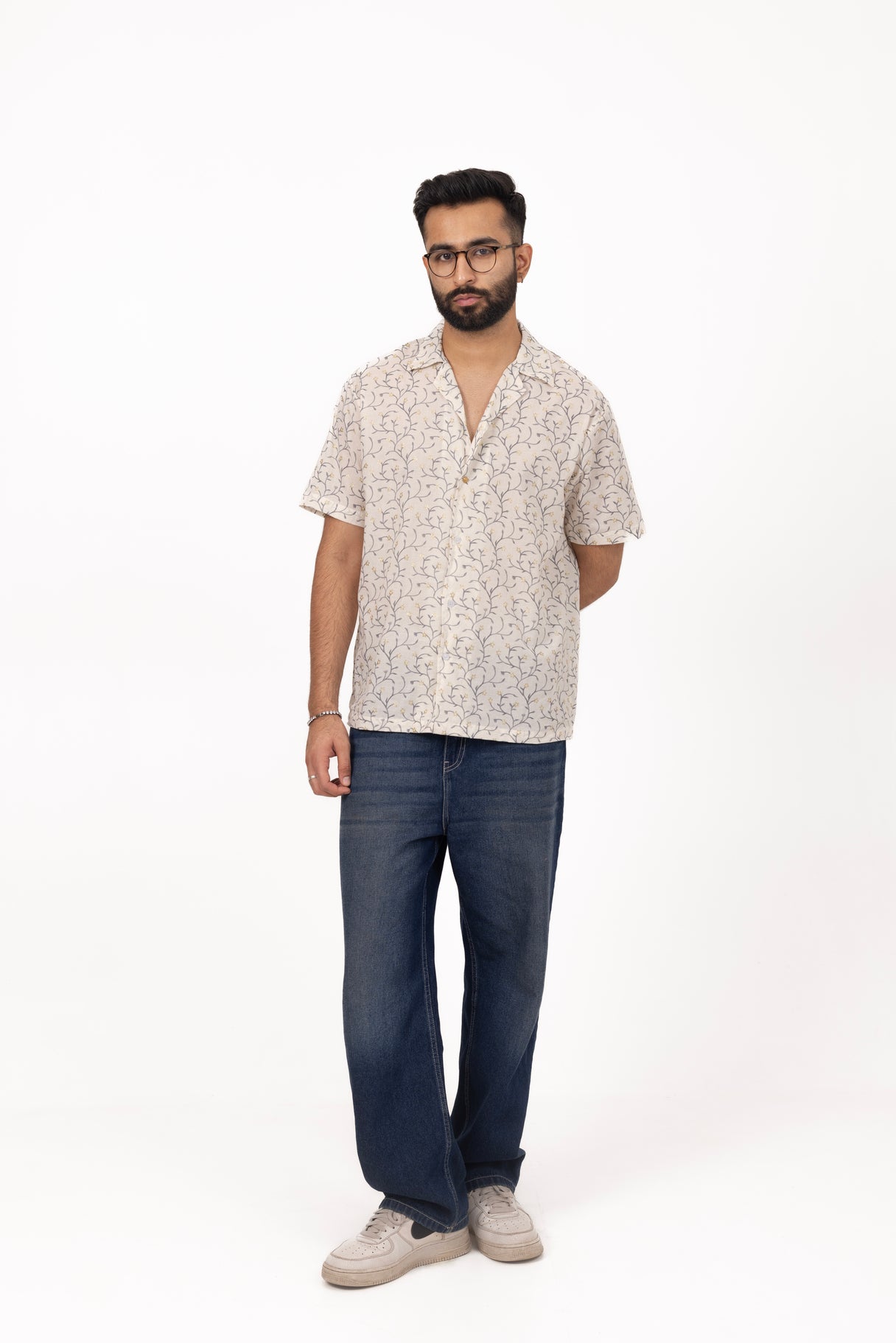 Gold Spring Embellished Shirt in Cotton