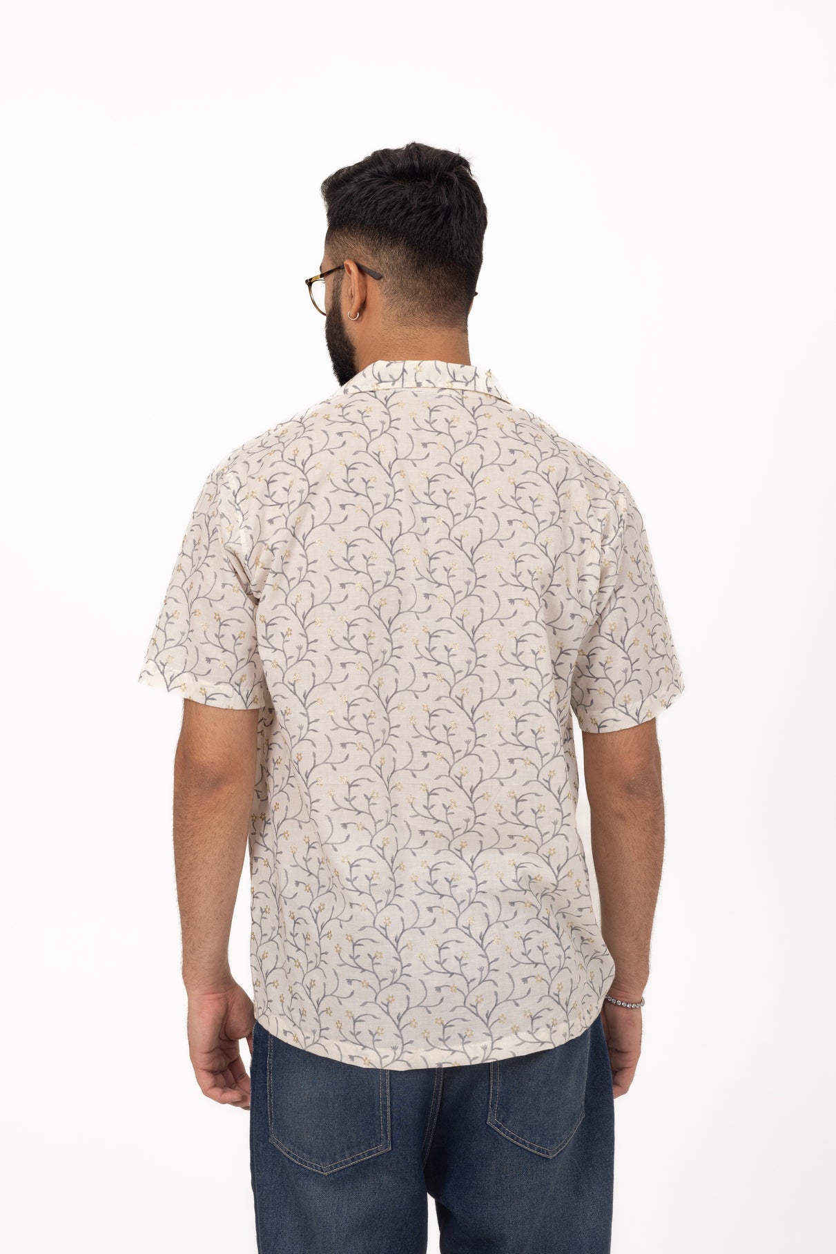 Gold Spring Embellished Shirt in Cotton