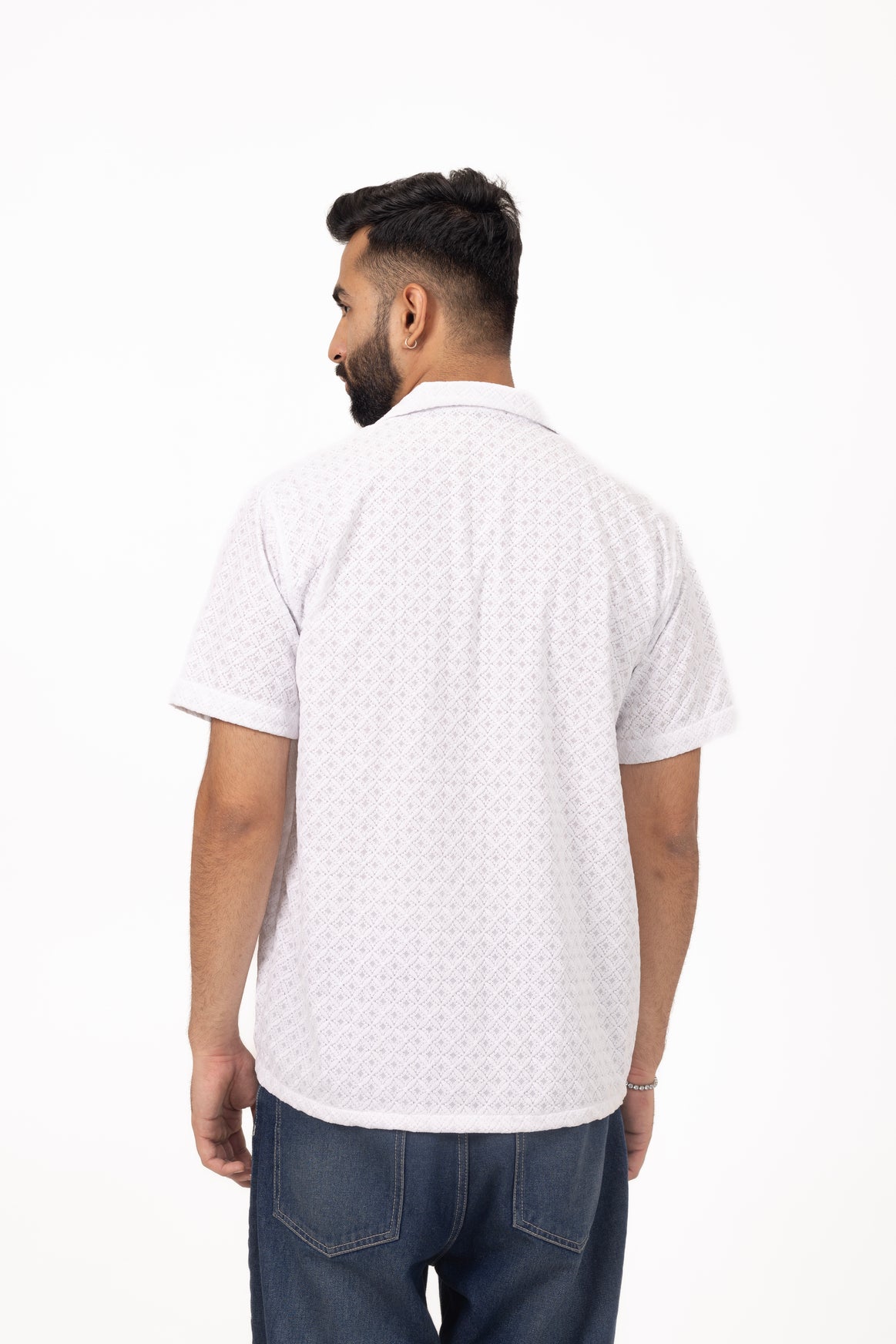 Argyle Full Embroidered Shirt in Cotton