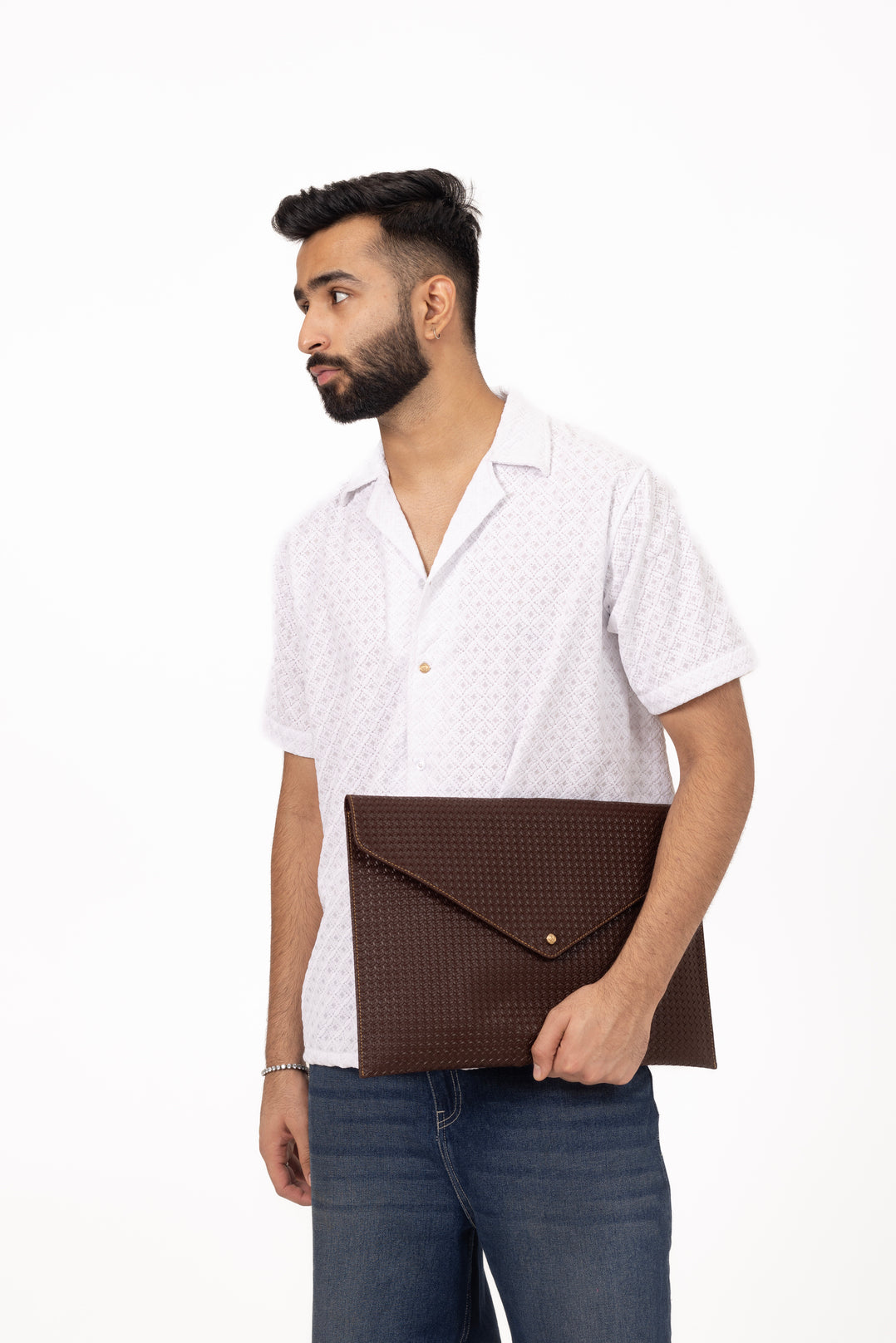 Argyle Full Embroidered Shirt in Cotton