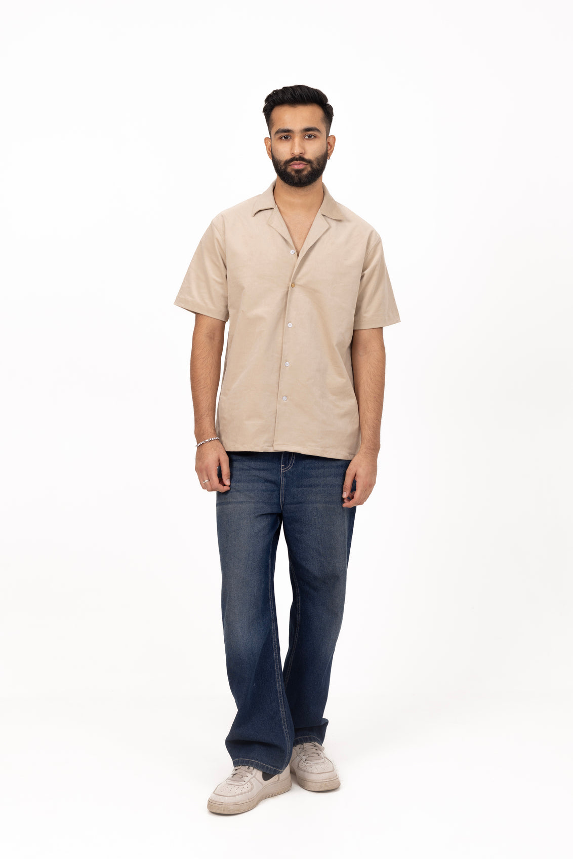 Beige Corduroy Shirt in Cotton