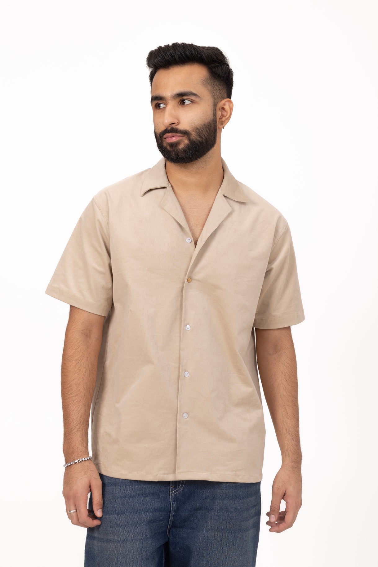 Beige Corduroy Shirt in Cotton