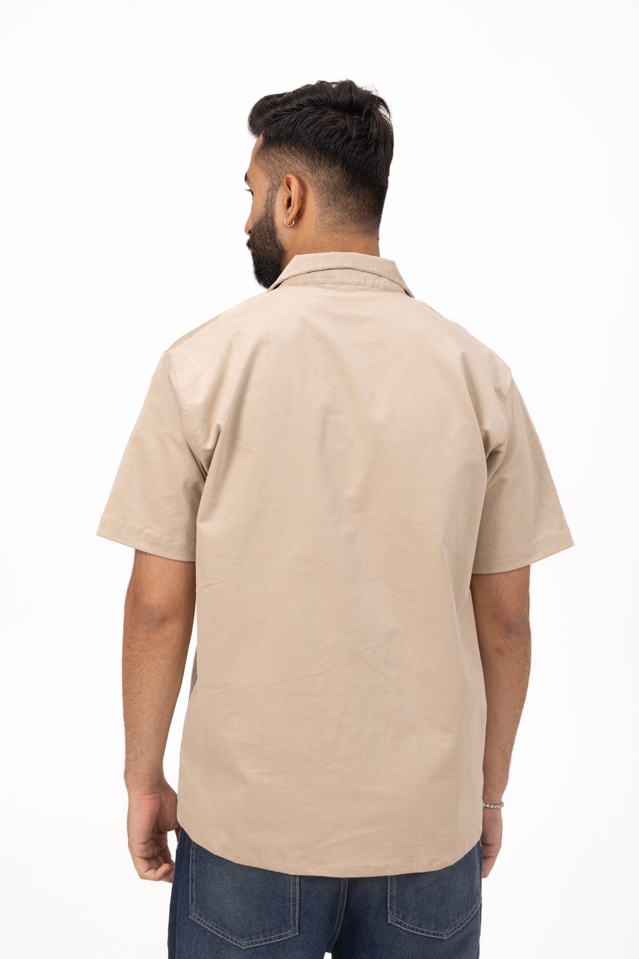 Beige Corduroy Shirt in Cotton