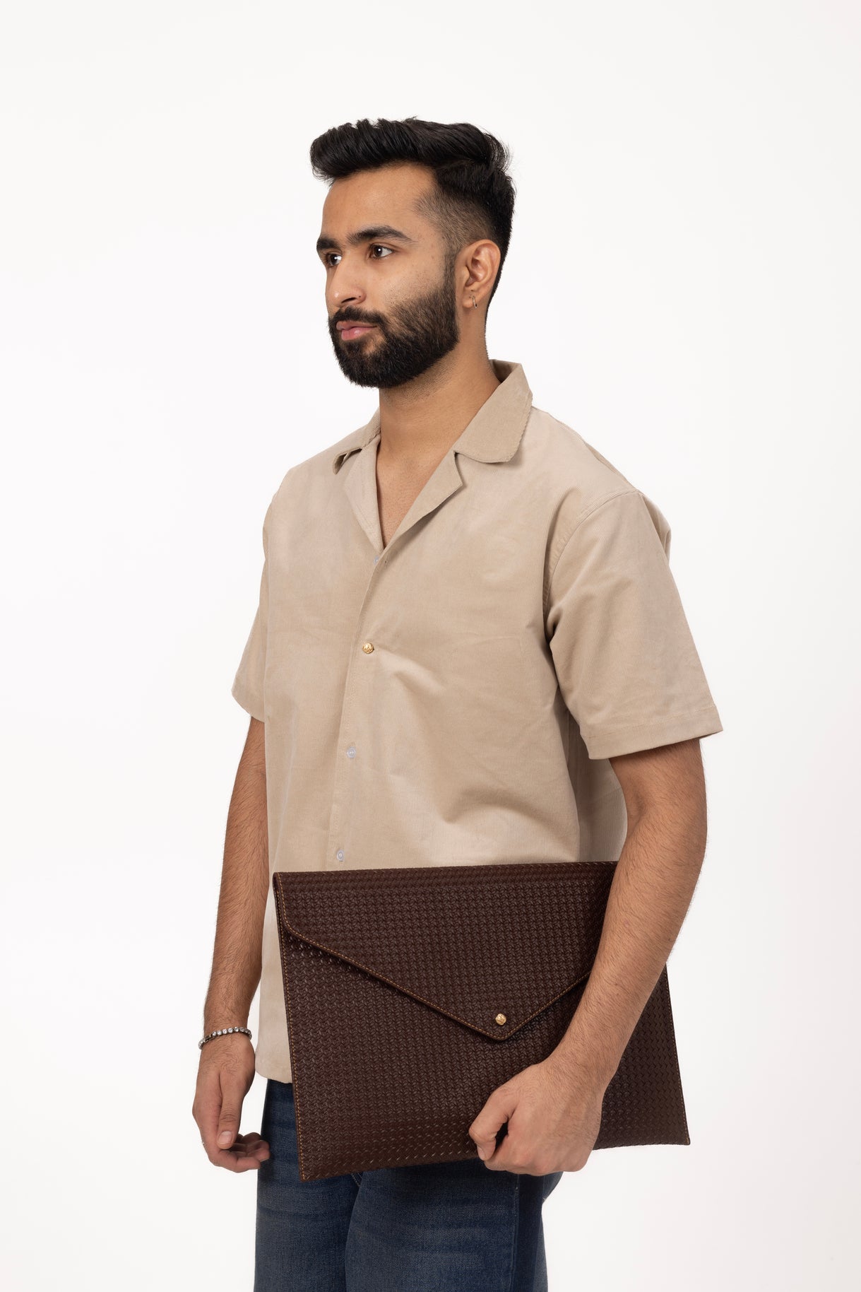 Beige Corduroy Shirt in Cotton