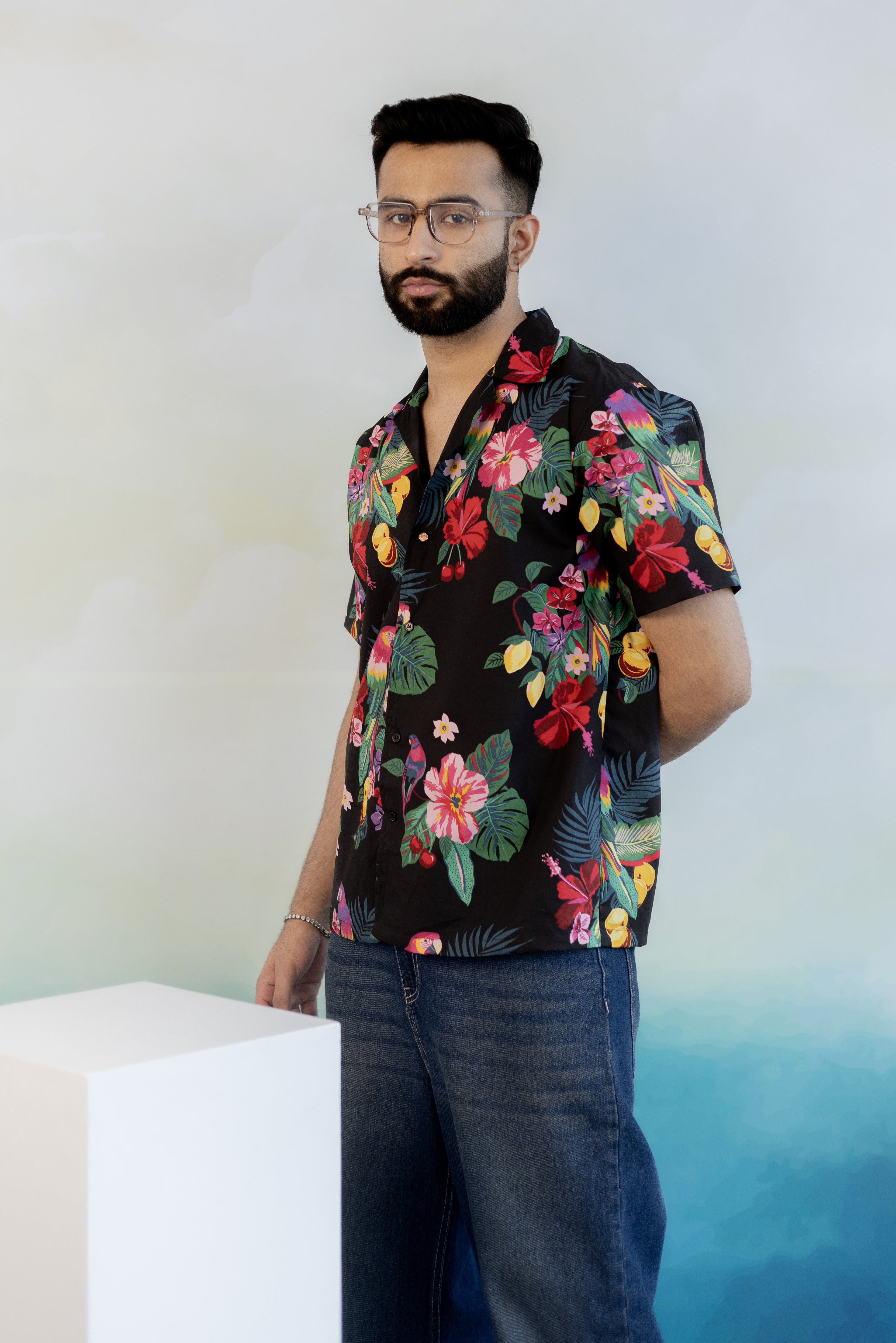 Hawaiian Night Printed Shirt in Cotton
