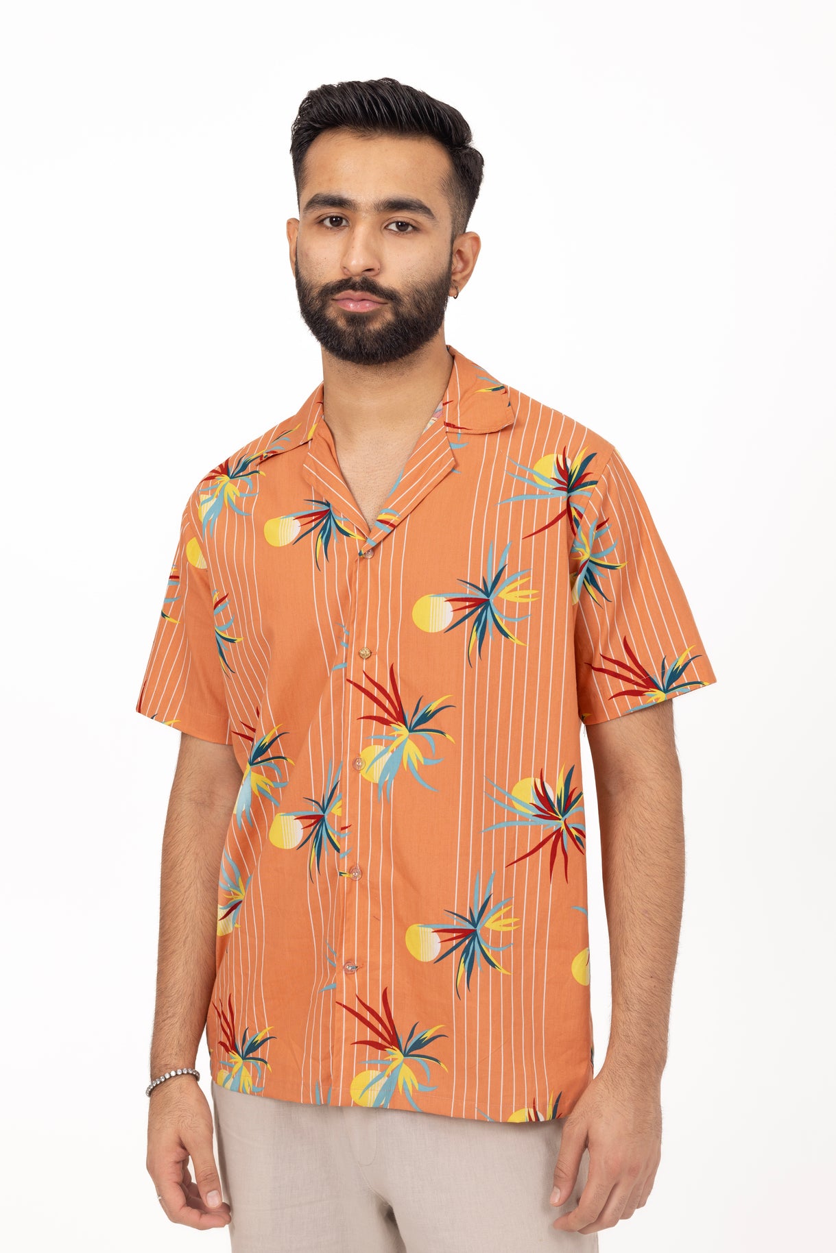 Peach Sunset Printed Shirt in Cotton