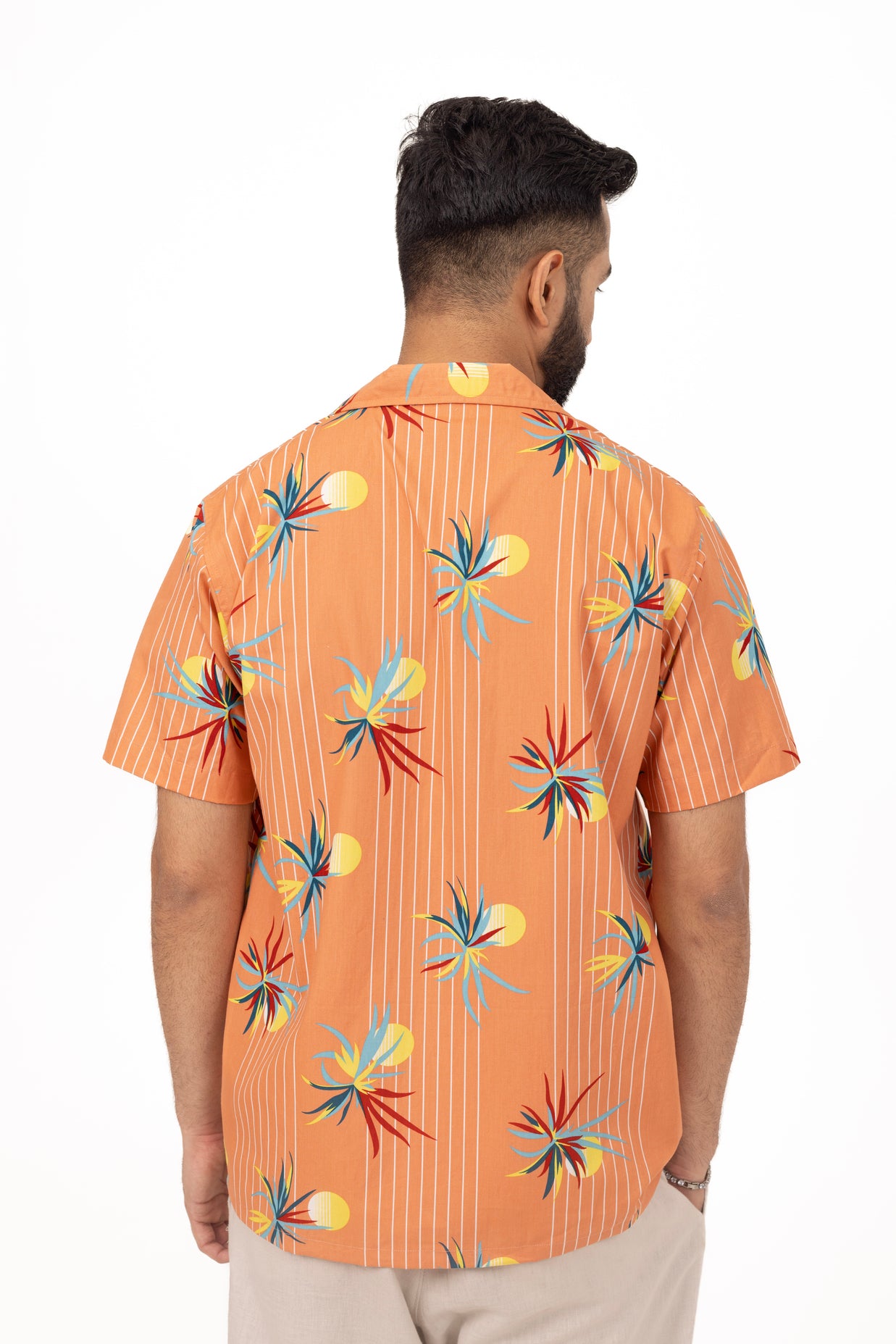 Peach Sunset Printed Shirt in Cotton