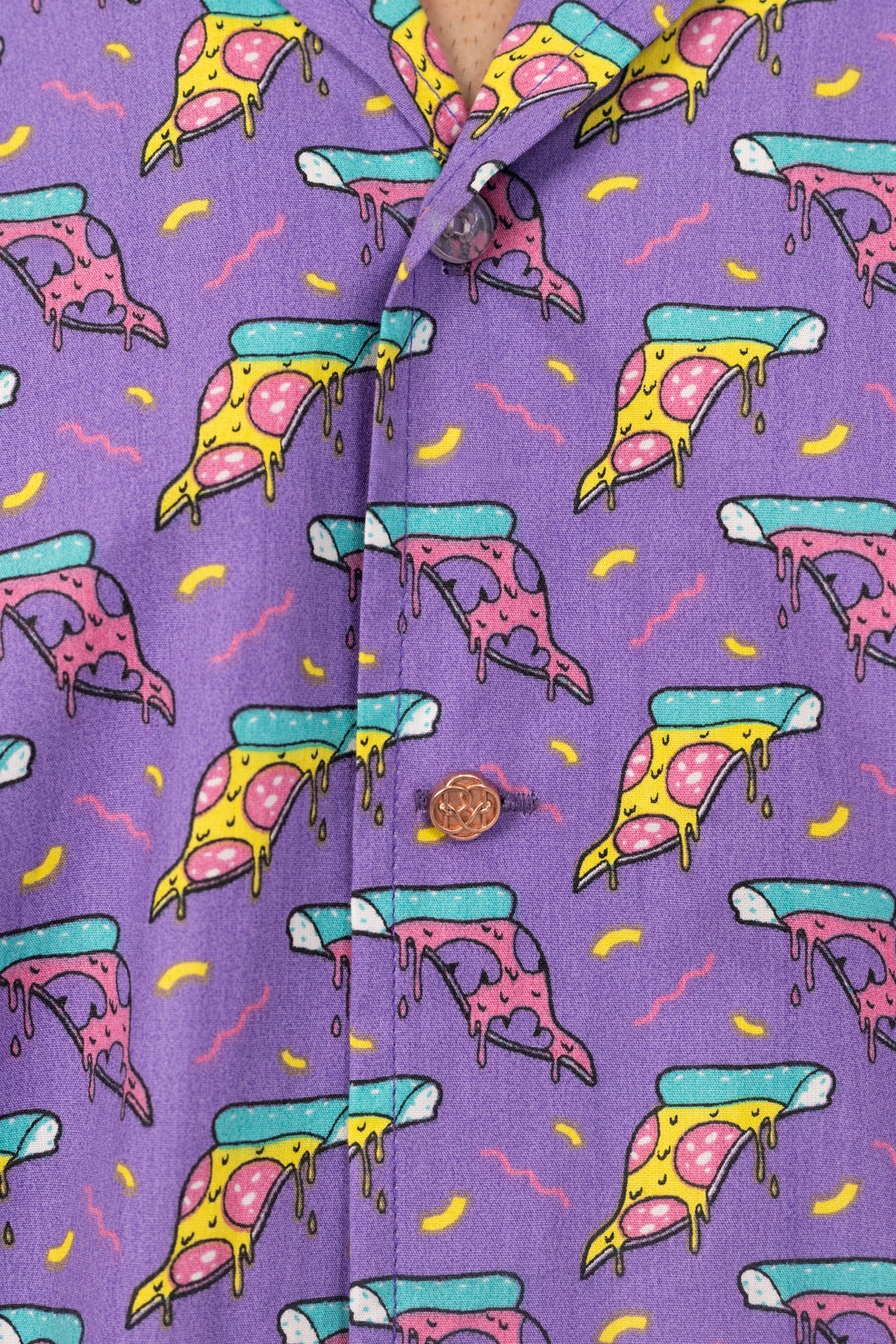 Trippy Pizza Printed Shirt in Cotton