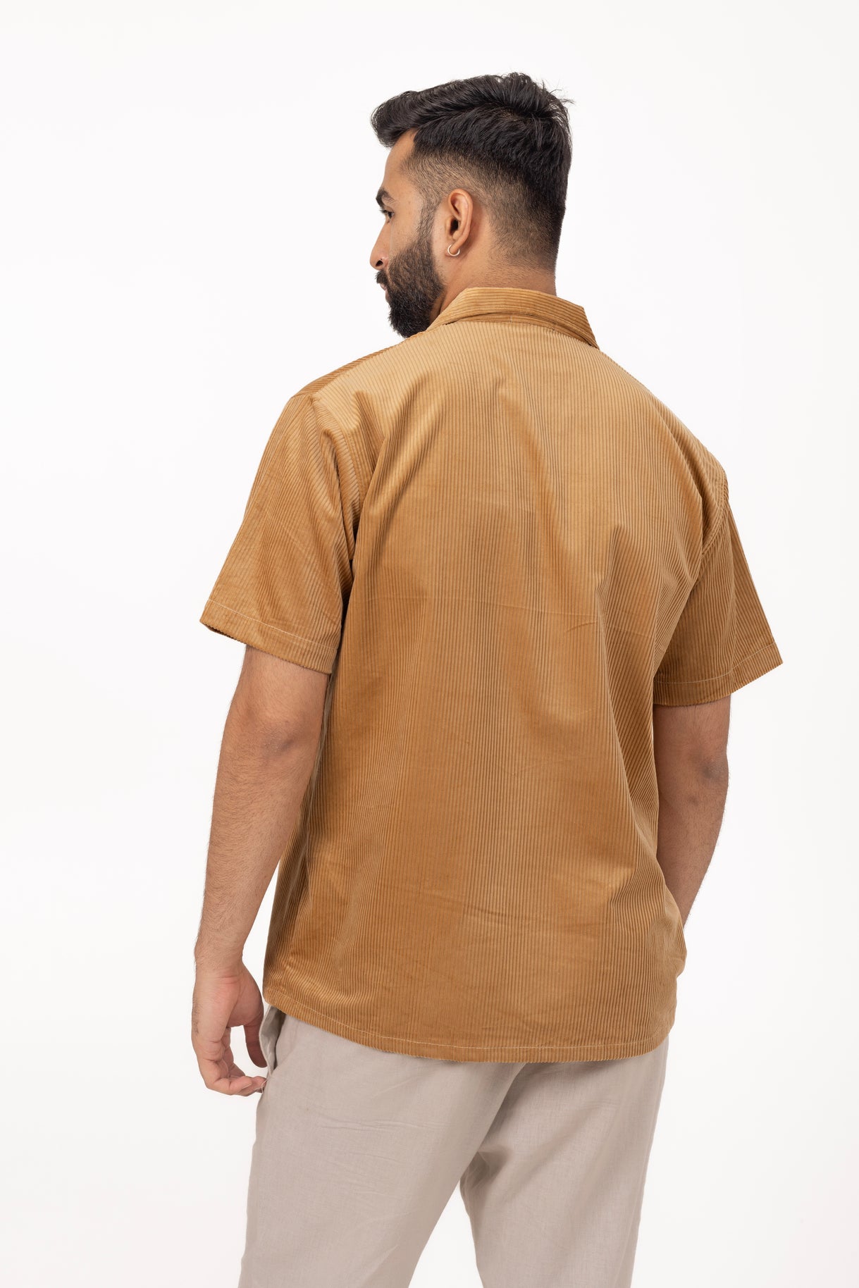 Tan Corduroy Shirt in Cotton