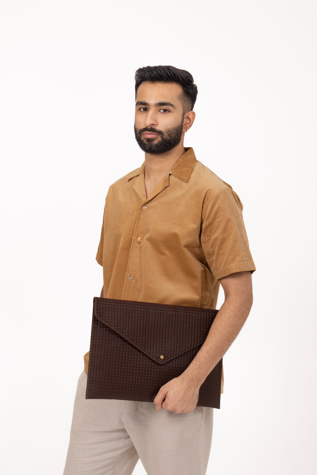 Tan Corduroy Shirt in Cotton