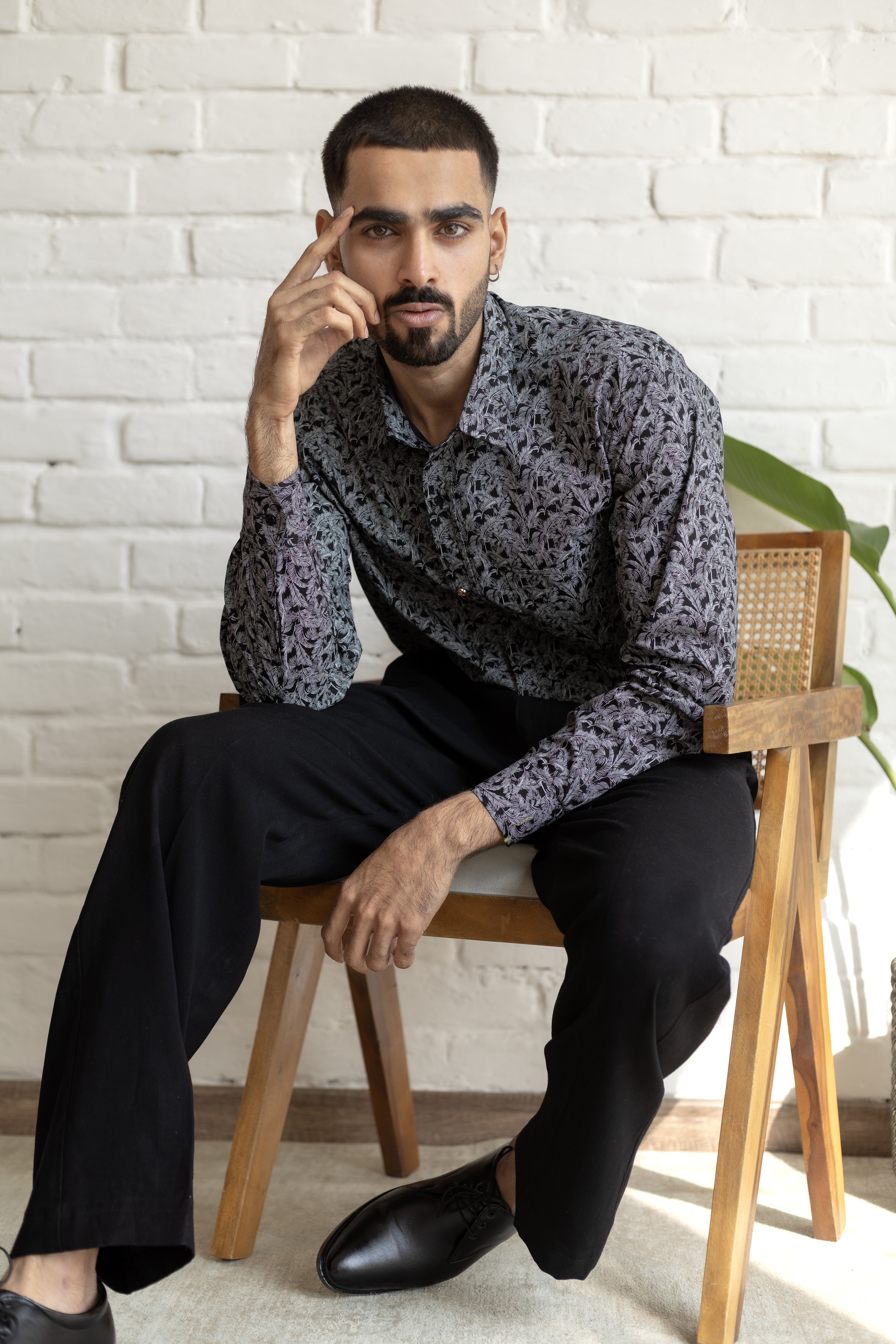 Dark Fall Printed Shirt in Cotton