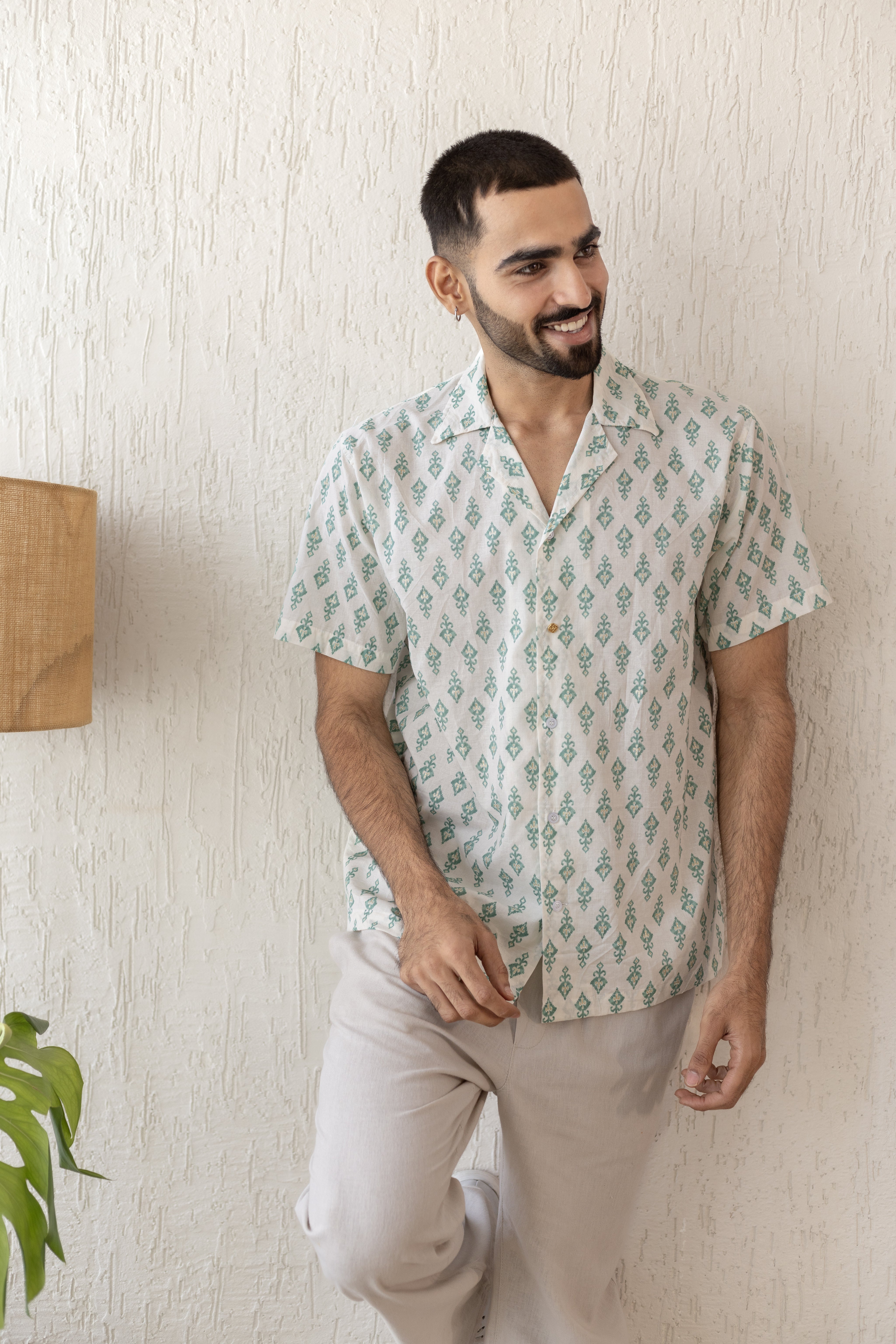 Gold Kunai Embellished Shirt in Cotton